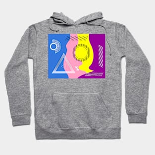 Memphis style abstract background with predominance of bright colors Hoodie